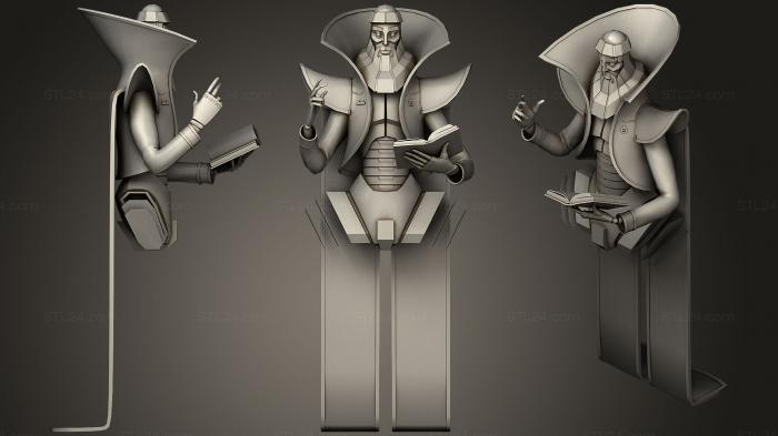 Статуэтки герои, монстры и демоны (Робот-Священник, STKM_1521) 3D модель для ЧПУ станка
